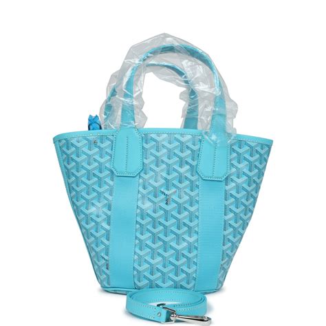 turquoise goyard bag|Goyard Goyardine Turquoise Belharra PM Tote .